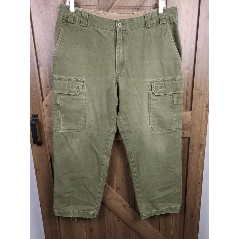 Duluth Trading Fire Hose Cargo Pants Olive Green Utility Workwear 42x32